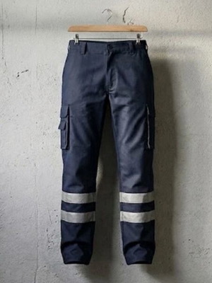 ROLY men's work cargo pants, dark blue, high visibility