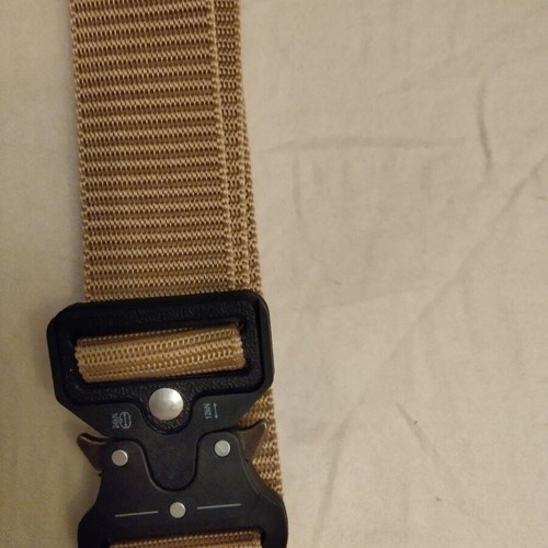 Men's beige belt, 115 cm