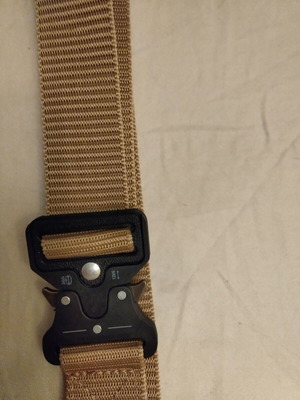 Men's beige belt, 115 cm