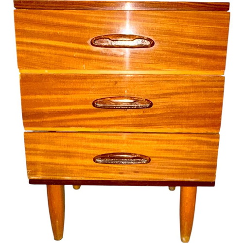 Mid Century Nightstand solid wood used