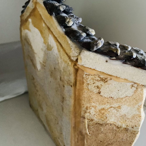 Handmade Corner Icon Stand from Natural Karystos Stone and Sandstone
