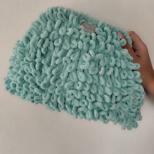 Handmade puffy bag turquoise new