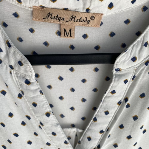 Shirt type blouse size M white like new with button sleeve