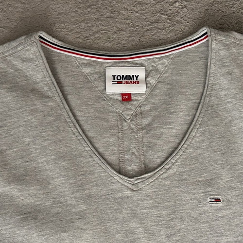 Tommy Hilfiger Jersey V T-shirt men's XXL, grey