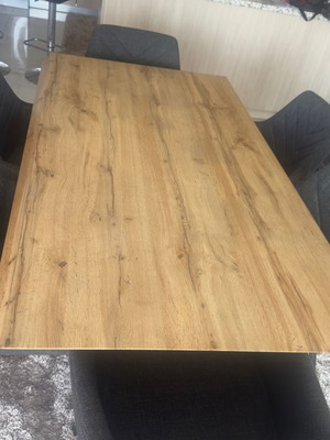 Dining set with 6 gray armchairs like new
