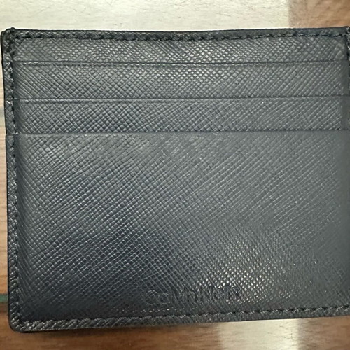 Calvin Klein leather cardholder dark blue like new unisex