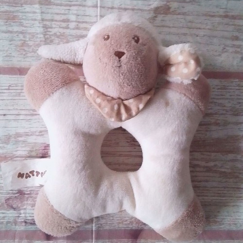 Baby plush lamb rattle Nattou used