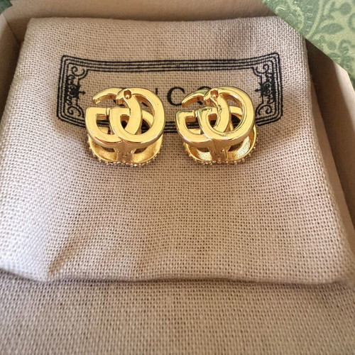 Gucci Double G gold tone earrings 2 in 1