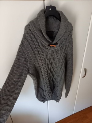 Ζακέτα Bershka γκρι πλεκτή μάλλινη μέγεθος Large καινούργιο αφόρετο