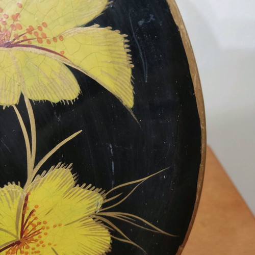 Ceramic decorative plate used, handmade painting