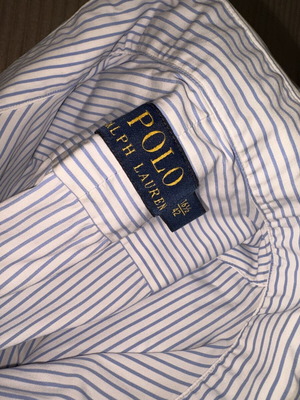 Polo Ralph Lauren striped shirt size 42 like new, white and blue