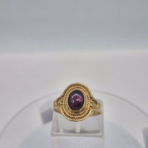 Red Garnet Crystal Brass Ring new
