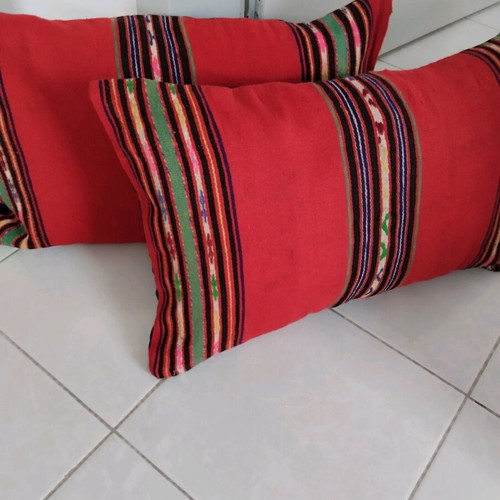 Woven pillowcases like new, 60x35 cm, traditional design