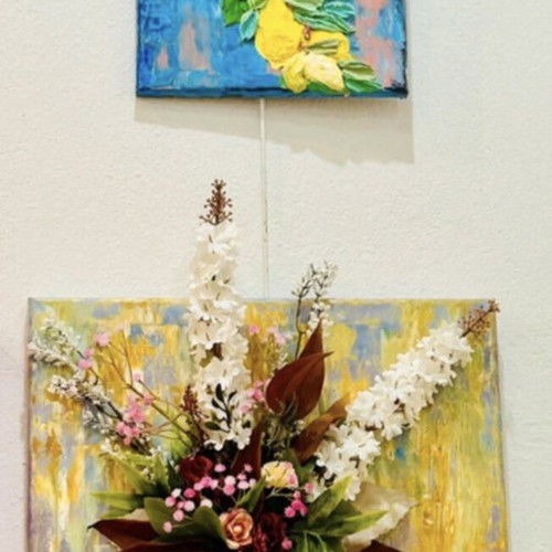 Painting with lemons new, 3D handmade artwork