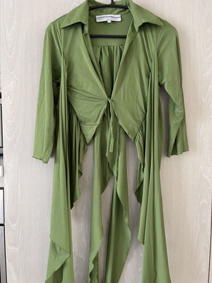 CRISTINAEFFE Vintage Y2K Green Lime Multiway Top Shirt, Medium