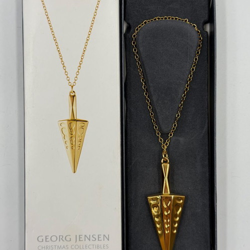 Georg Jensen 2022 Christmas Collectible gold-plated cone ornament like new