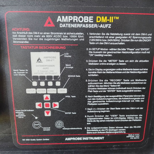 Amprobe DM-II Three Phase Power Quality Analyzer and Data Logger used