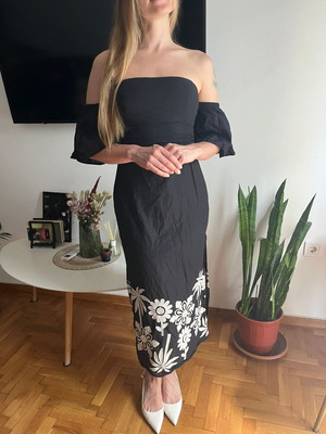 Off Shoulder Summer Dress Be You like new, 100% cotton, black, size M