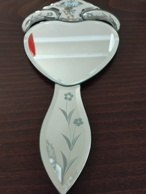 Vintage Venetian Art Deco Hand Mirror like new