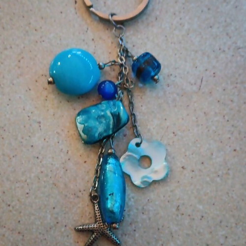 Handmade blue keychain new