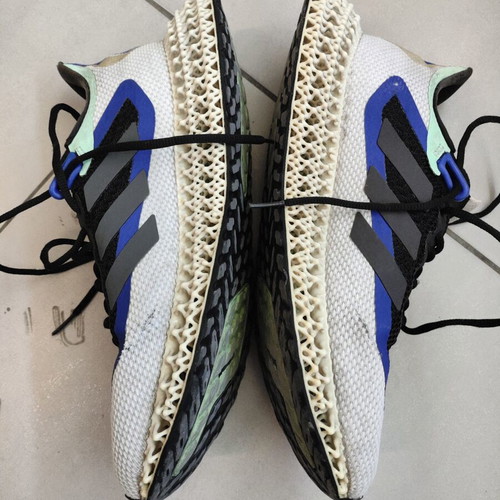 Adidas 4D running shoes size 45.5, blue multicolor