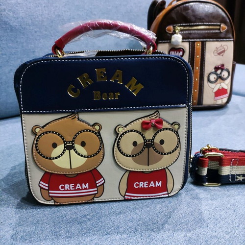 Cream Bear shoulder bag new with tags multicolor