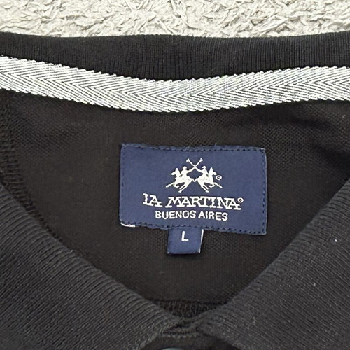 La Martina Man Polo Black Silver Size L New
