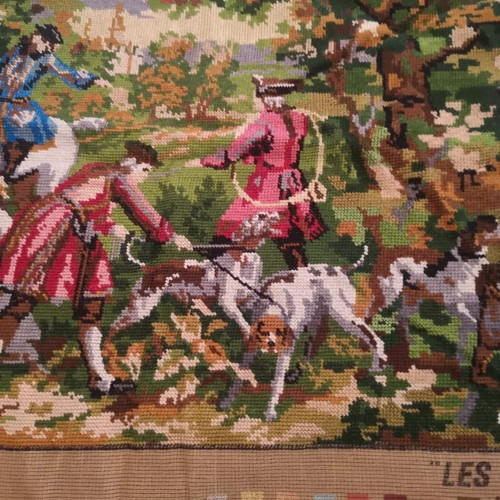 Handmade embroidered painting new with hunting theme