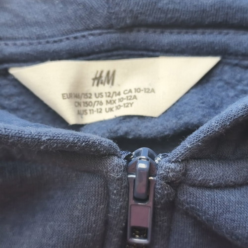 H&M zip-through hoodie for kids, blue, size 146/152 cm