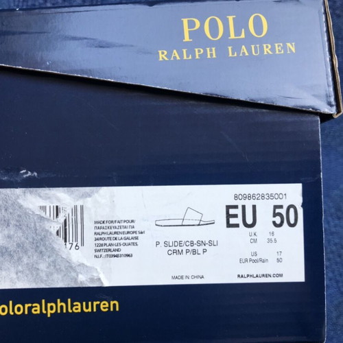 Polo Ralph Lauren men's slides new, size 50/34cm, pink