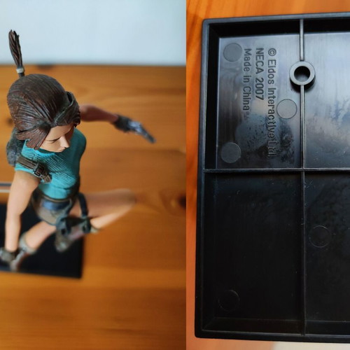 Lara Croft Tomb Raider Anniversary 2007 collectible figure with base and pistols