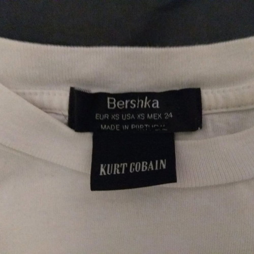 Bershka Kurt Cobain oversized shirt used, white, size L