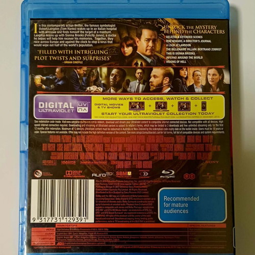 Inferno movie Blu-Ray used with English subtitles
