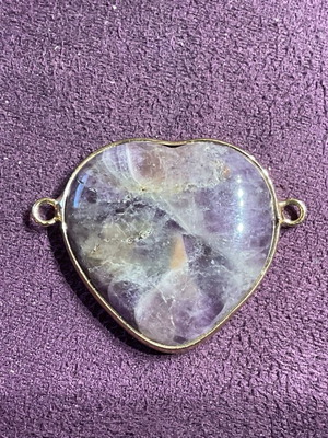 Amethyst Genuine Stone Heart-Shaped Pendant