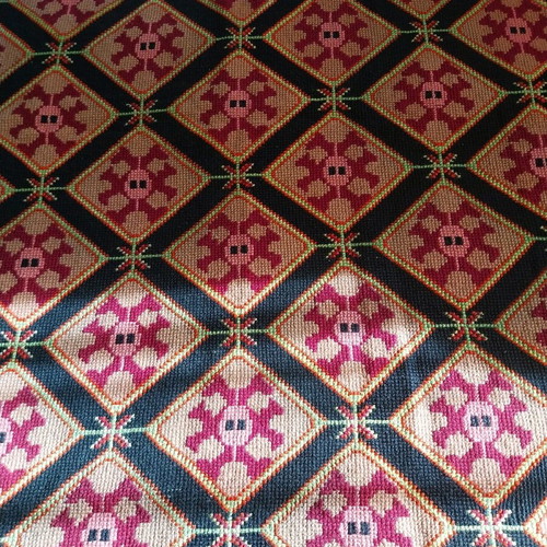 Embroidered antique sofa cover like new