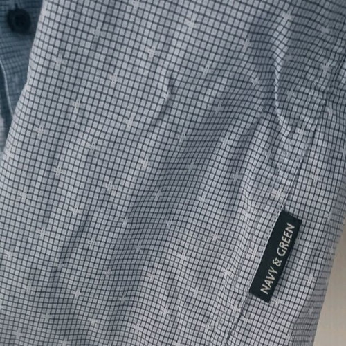 Navy & Green dress shirt used, size L, blue