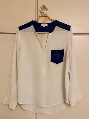 Sandro shirt used white with black details, size M