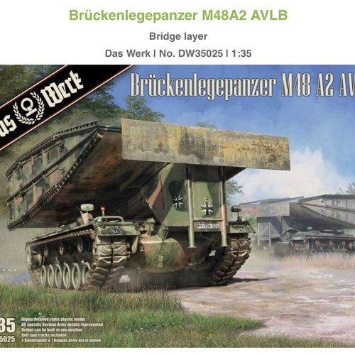 Brückenlegepanzer M48A2 AVLB Bridge Layer Model 1/35 New