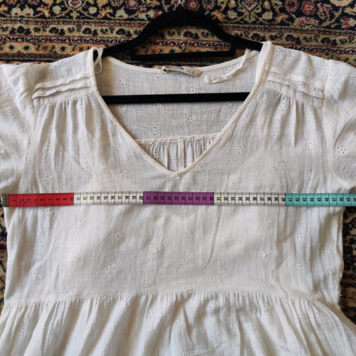 Stradivarius Broderie Anglaise dress white like new, size L
