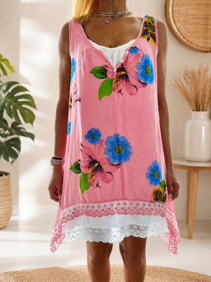 Boho summer dress like new, one size, floral print