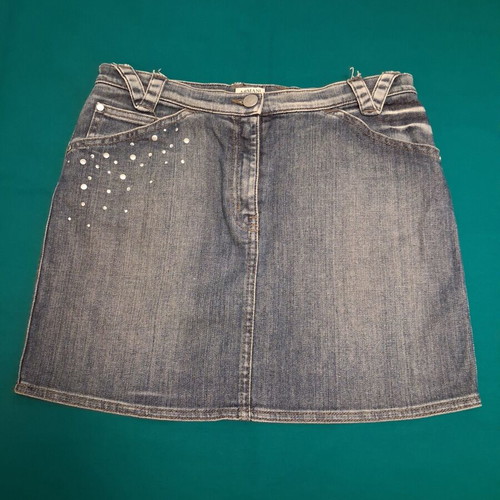Mini denim skirt with strass Armani Junior like new, blue, size 158 cm