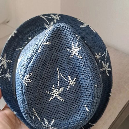 Karfil children's straw hat, blue, size XS
