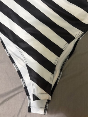 Shein bodysuit XS used, black and white stripes, high neck
