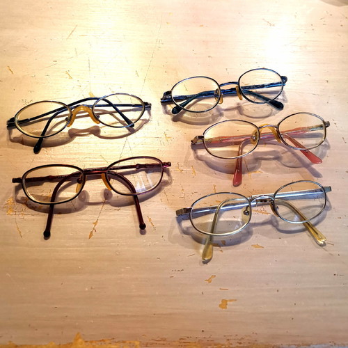 Children's myopia glasses used, pack of 5 pairs multicolored