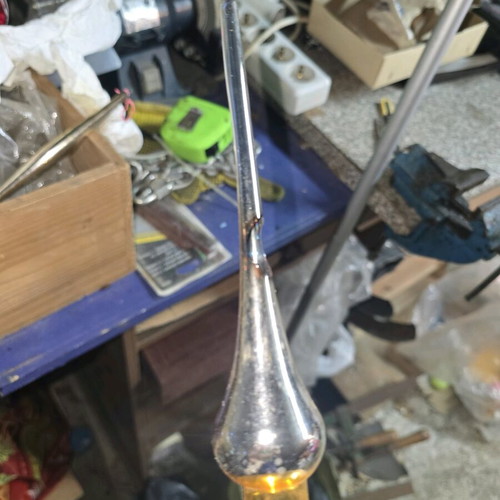 Glass gold tree topper used with designs, broken