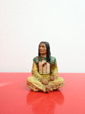 Indian Figurine used, hand-painted resin decorative sculpture