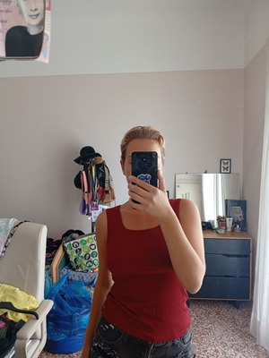 Acne Studios red elastic top, size S