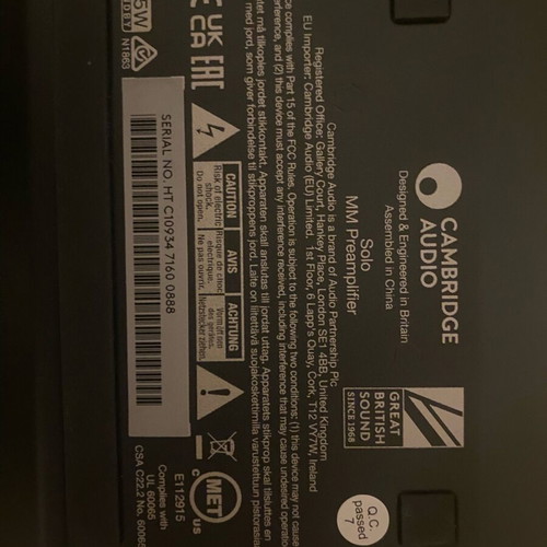 Cambridge Audio Solo MM phono MM amplifier like new