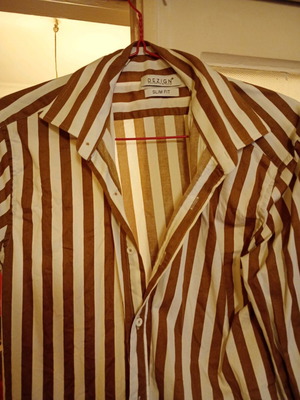 Shirt Large new, white and brown