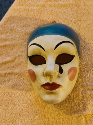 Decorative mask from Venice hand-painted, ceramic, new